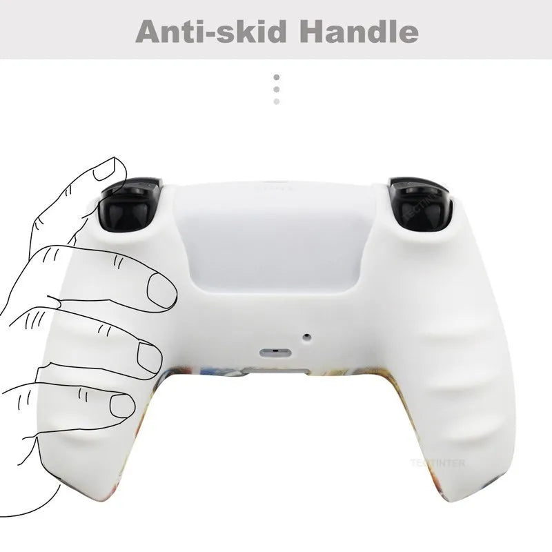 Funda de silicona protectora para mando de PS5, antideslizante, protectora, para gamepad de PlayStation 5, accesorios con agarres