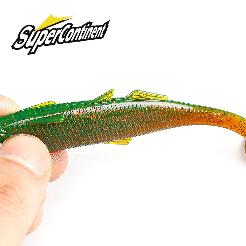 Supercontinent ShadTeez T-Tail 5 cm/7.5 cm/12 cm Pike Zander Predator Fishing 3D Eyes Soft Lure Fishing Lures