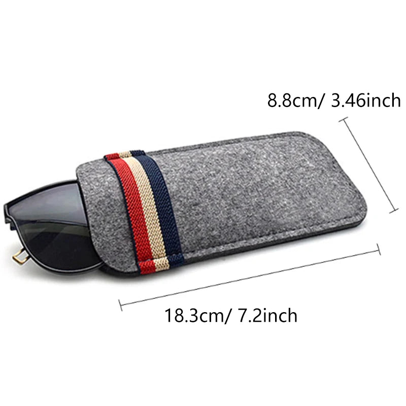 Étui pour lunettes de soleil en feutre surdimensionné, sac à lunettes coloré, étui à lunettes à monture LunUP souple, boîte à lunettes à bande élastique, compatible