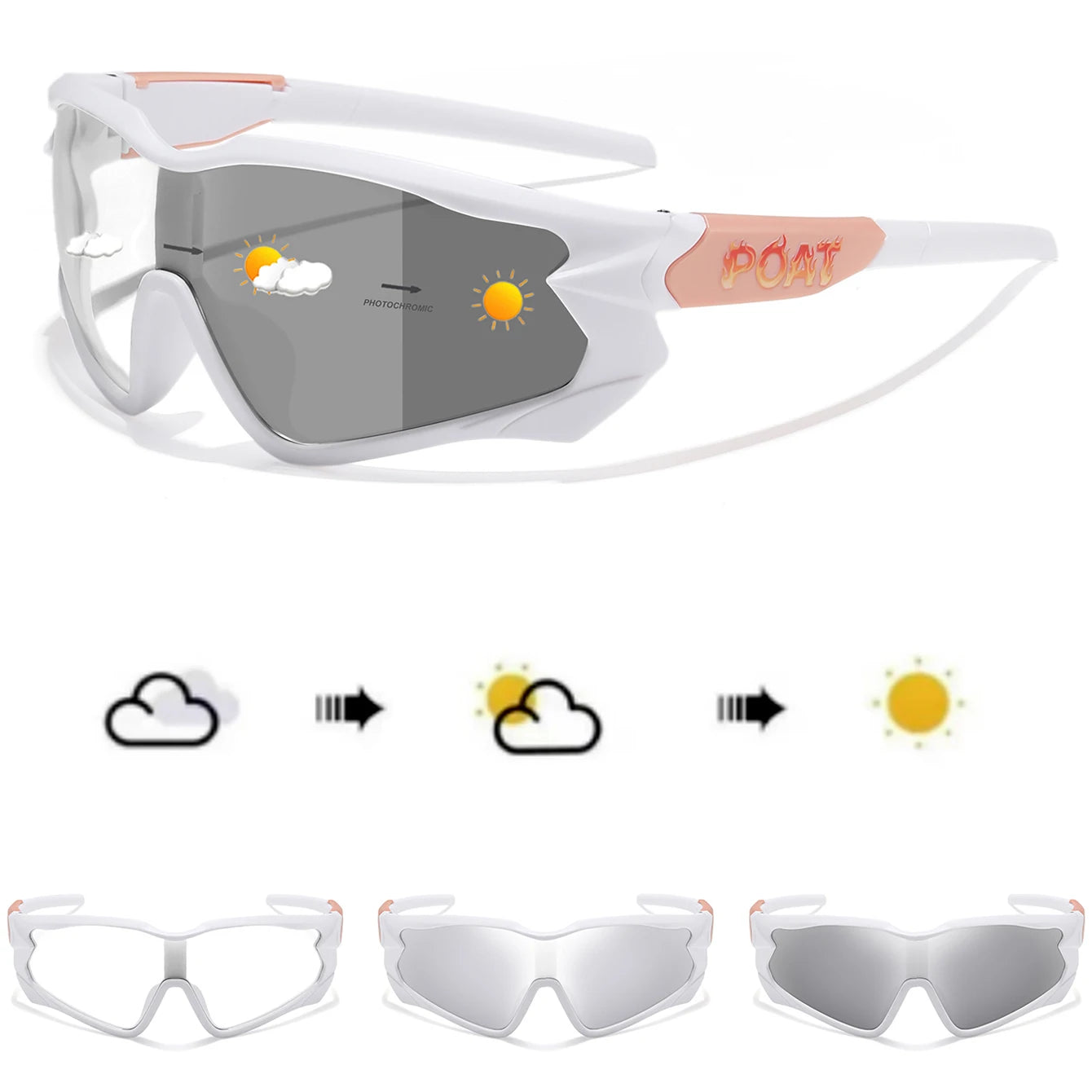 POAT tout nouveau Style lunettes de soleil photochromiques sport hommes femmes vtt vélo lunettes de vélo cyclisme pêche lunettes de course