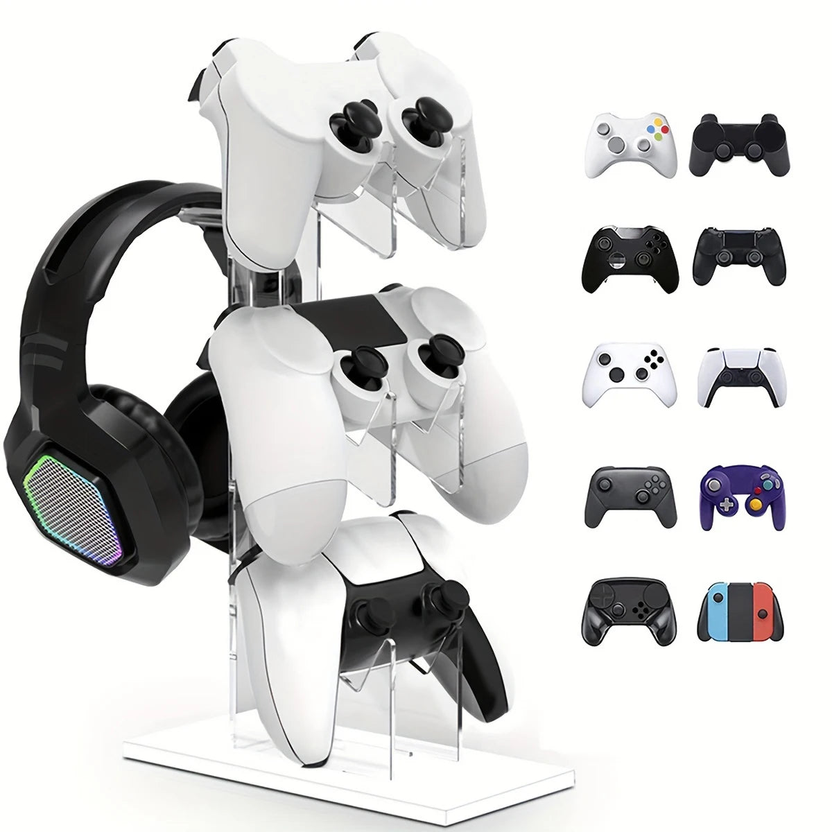 Soporte universal de mando de 3 capas, soporte de teléfono de sauna, accesorios de juego para PS5, soporte de almacenamiento PS4, negro, blanco, transparente
