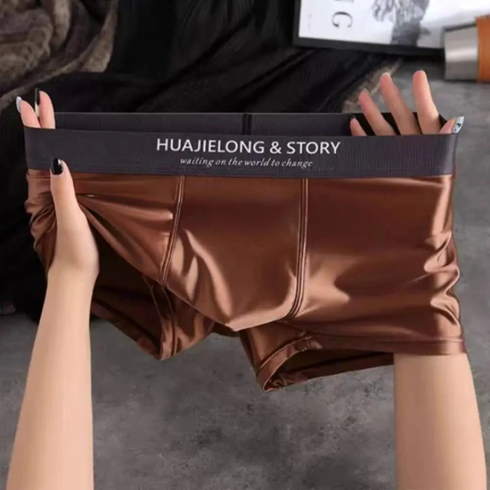 Boxer Satin Soie Homme — Respirant, Mince & Sans Couture