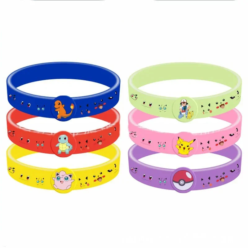 Bracelets dessin animé en silicone pour enfants — 12 pièces, accessoires fête, cadeau, Cosplay