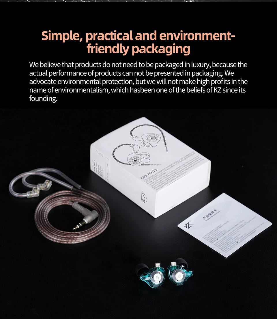 KZ EDX PRO X Auriculares HIFI de bajos dinámicos, audífonos deportivos con cancelación de ruido, cable de 2 pines KZ ZSTX ZSN PRO X EDC EDA ZVX