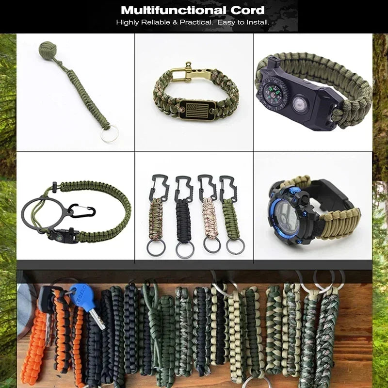 Corde paracorde 5/15/30m, 7 brins, 4mm, militaire tactique 550, cordon de Parachute, accessoires de Camping, ligne de Bracelet de survie en plein air, bricolage