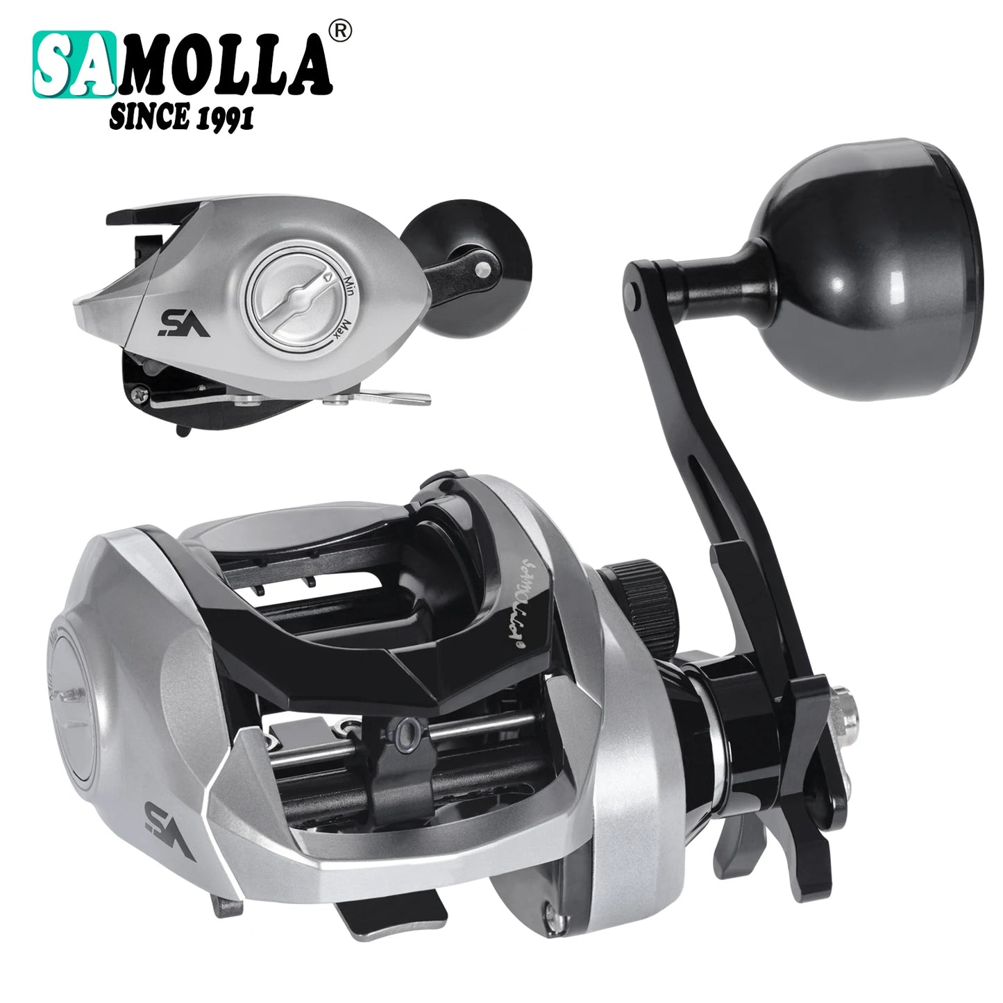 Moulinet Baitcasting SAMOLLA — Eau Salée Étanche, 15KG, Pêche en Mer
