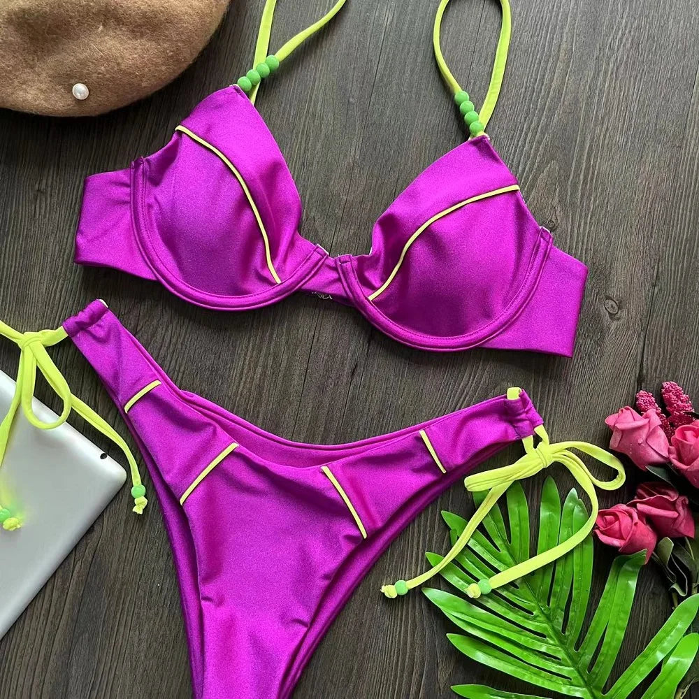 RUOTONGSEPT nouveau Sexy Push up Bikini ensemble maillot de bain femmes taille basse maillots de bain pour femme deux pièces maillots de bain 2023 maillot de bain