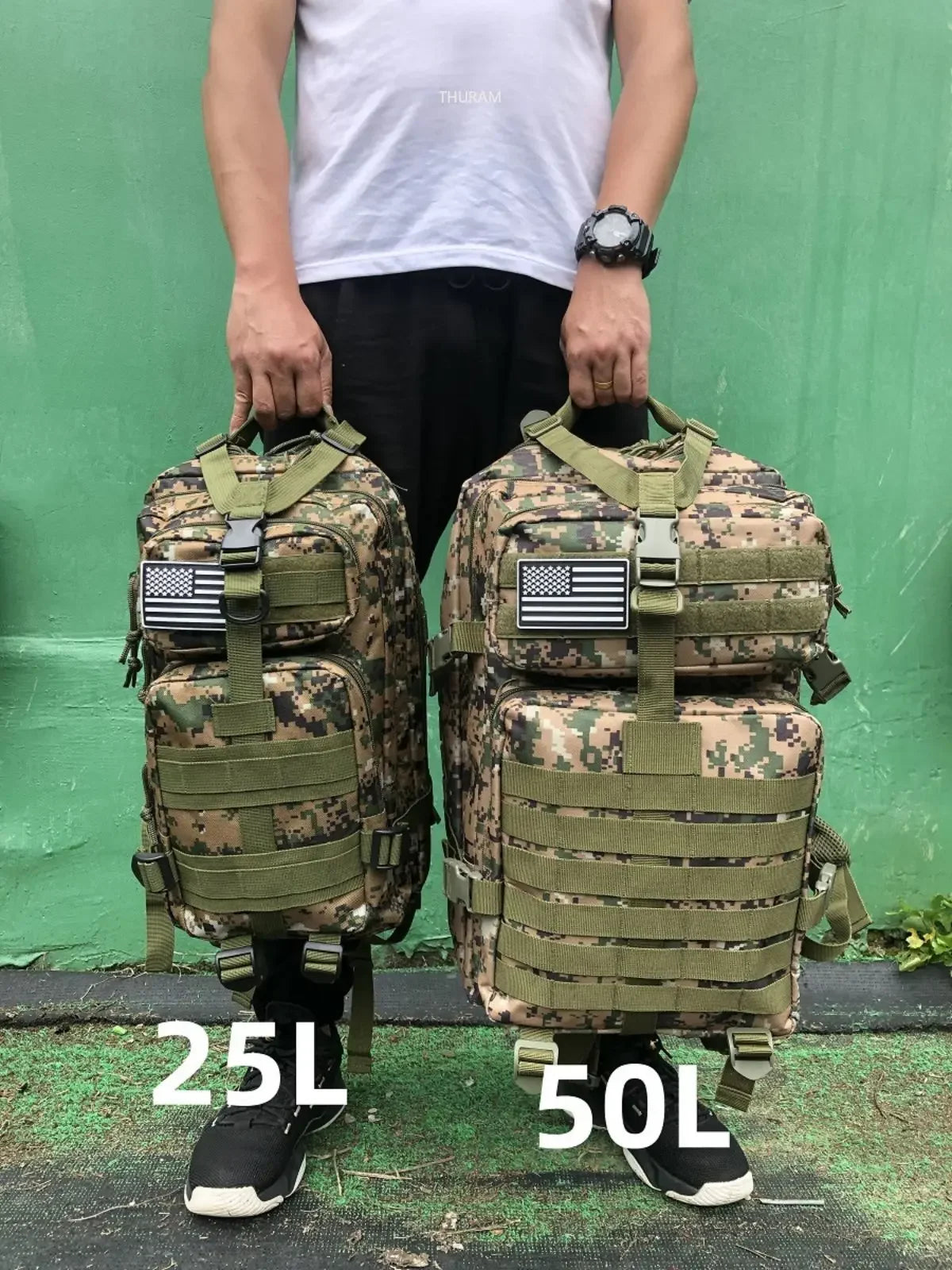 25L/50L robuste en Nylon imperméable à l'eau tactique sport Trekking pêche chasse Camping randonnée sac à dos sacs à dos en plein air