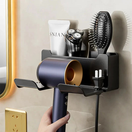 Hair Dryer Wall Mount Holder, Straightener Holder, Hair Dryer Storage Box, Toilet Blower Holder, Shelf, Bathroom Accessories