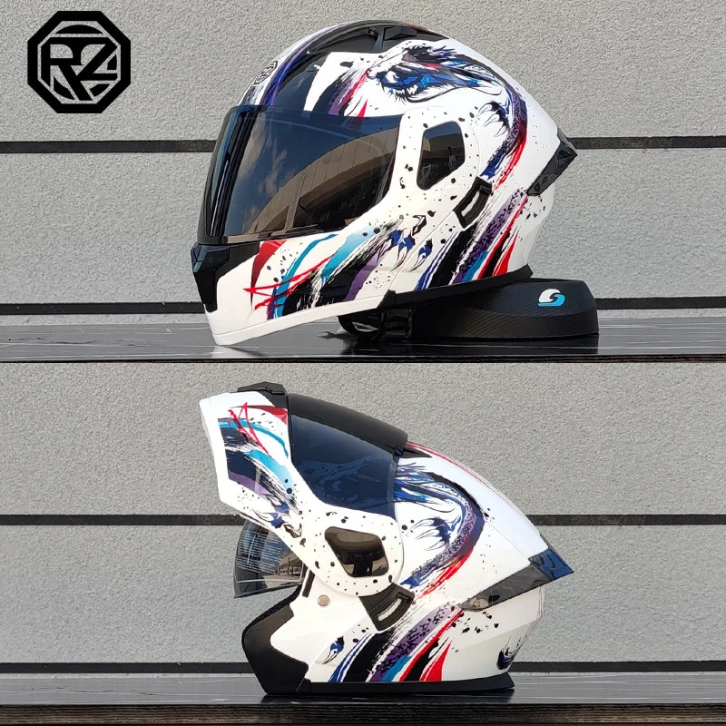 Casque moto intégral double lentille modulaire rabattable — homme, femme, mode, Motocross