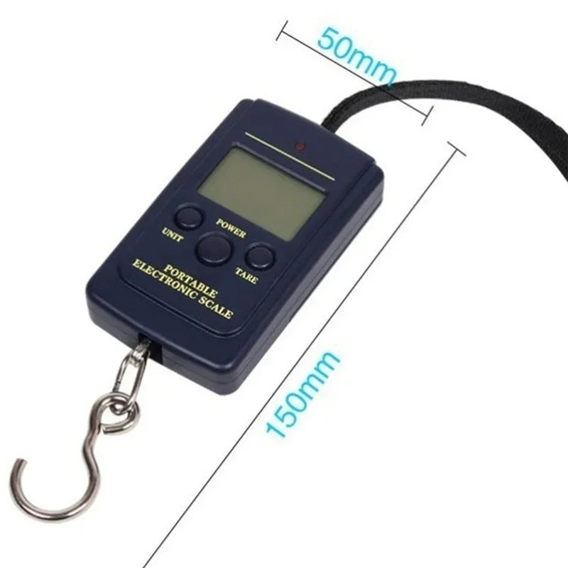 FLYSAND 110lb/50kg Balance électronique rétro-éclairé écran LCD avec ruban à mesurer Balance numérique pêche crochet suspendu Balance outil