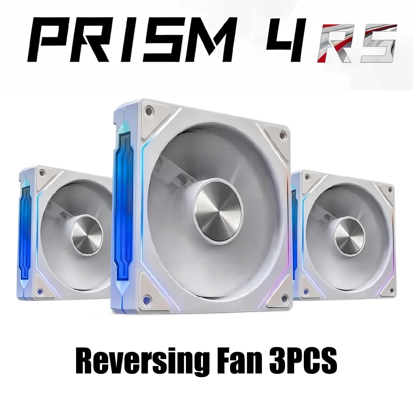 Ventilateur de boîtier d'ordinateur LDPCSJ PRISM 4 RS 12cm ARGB 4 broches, refroidissement silencieux, 12V, grand volume d'air, 800-1600 tr/min, pour PC de jeu de bureau