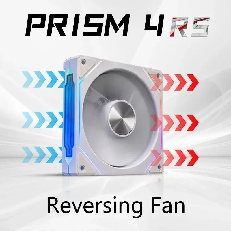 Ventilateur de boîtier d'ordinateur LDPCSJ PRISM 4 RS 12cm ARGB 4 broches, refroidissement silencieux, 12V, grand volume d'air, 800-1600 tr/min, pour PC de jeu de bureau