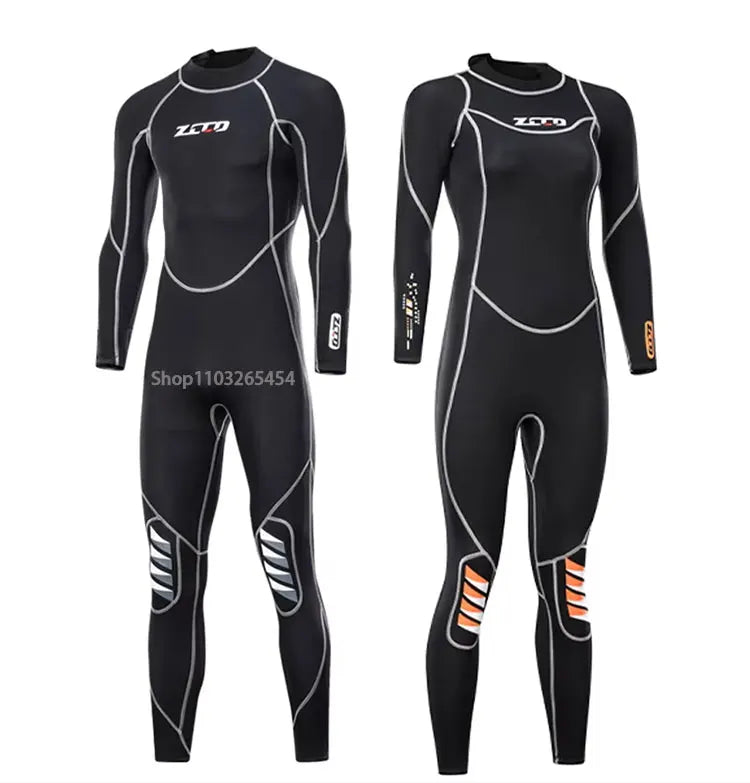 Combinaison de plongée en néoprène pour hommes, 3MM, manches longues, plongée en apnée, une pièce, Surf, pêche, maillots de bain thermiques