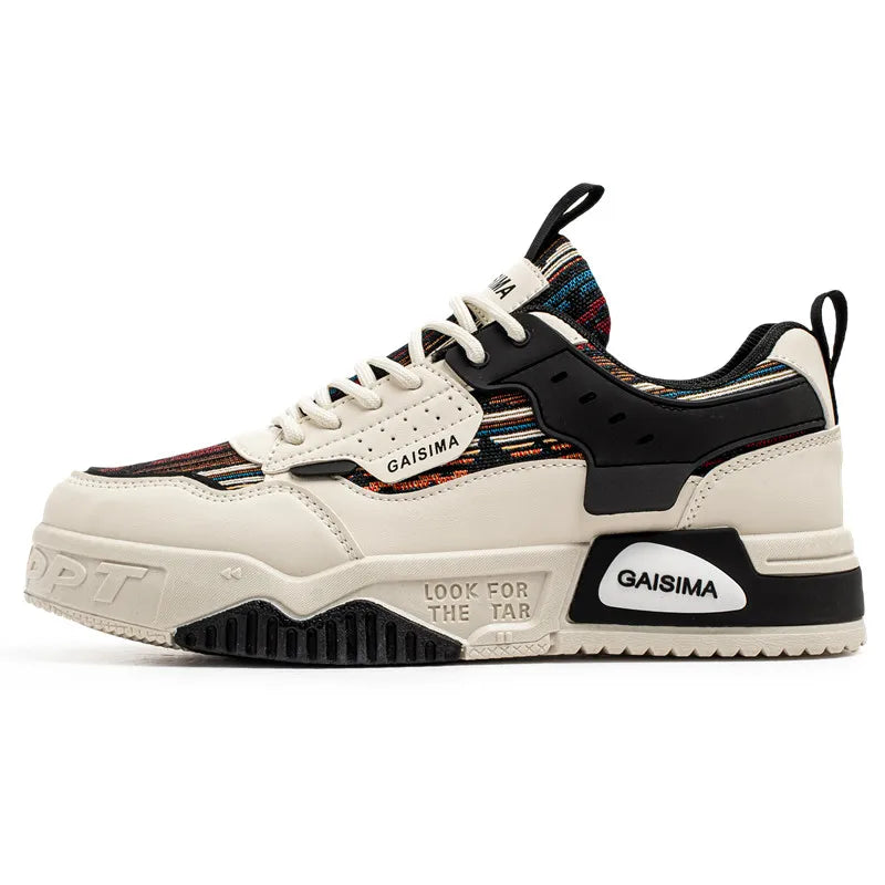 Blue Fashion Designer Skateboard Shoes Men Streetwear Hip Hop Sneakers Men Luxury Platform Skateboard Sneakers Men Basket Homme
