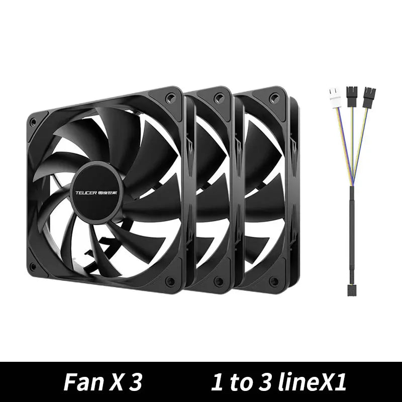 TEUCER PC boîtier d'ordinateur ventilateur PWM 4 broches 120mm silencieux 12CM ventilateur CPU refroidisseur ventilateur de refroidissement radiateur de refroidissement ventilateur 12V ajuster la vitesse du ventilateur
