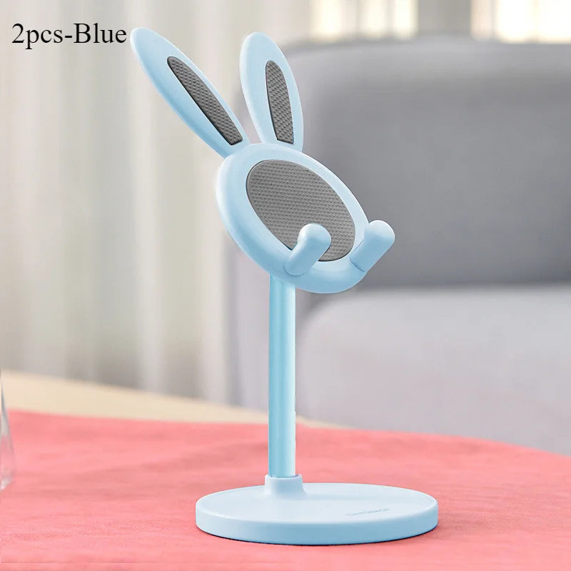 El bonito soporte para teléfono móvil de conejo, puede levantar y ajustar los accesorios de teléfono de escritorio, soporte para teléfono, empuñadura para teléfono