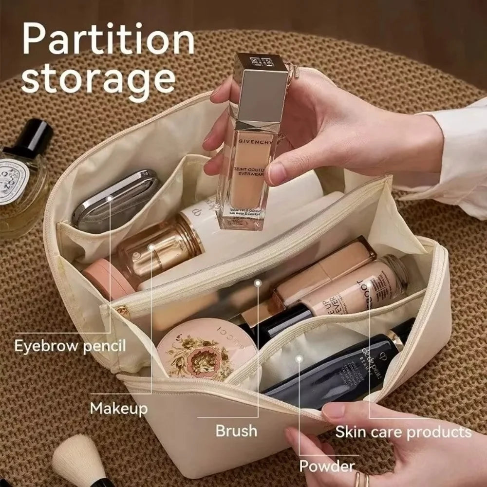 Portable Travel Cosmetic Storage Bag, Large Capacity Makeup Bag, Waterproof, Beauty and Skincare, Beauty Pillow, Toiletries Handbag