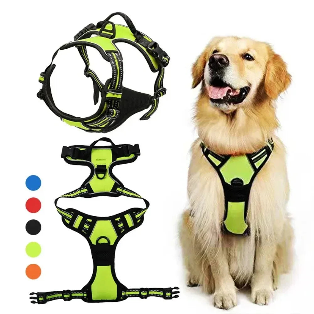 Harnais Réfléchissant pour Chien — Gilet Respirant Réglable, Sangle Poitrine, Petit/Moyen/Grand