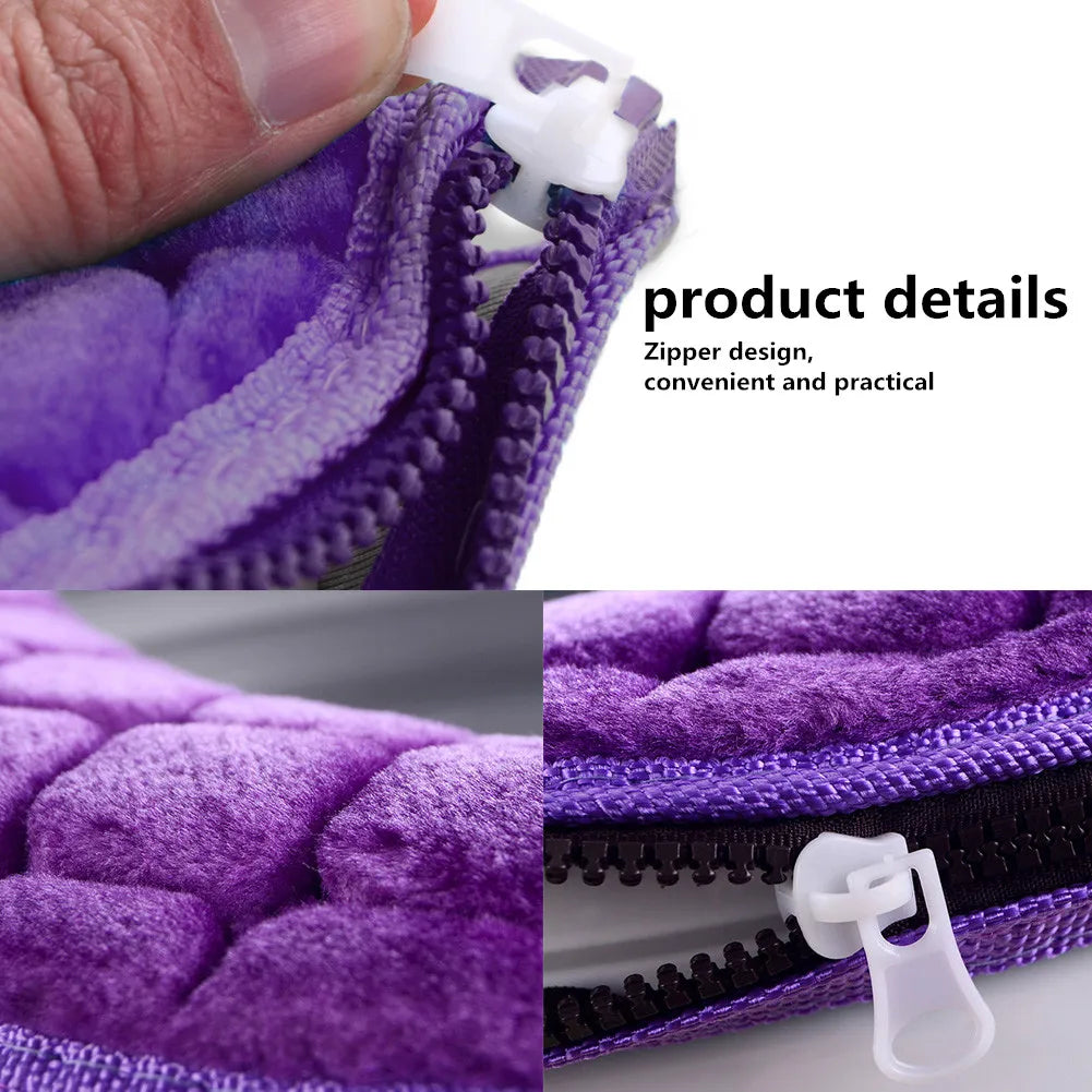 Housse Siège Toilette Peluche Douce Hiver — Lavable Forme O 37x44cm Salle Bain