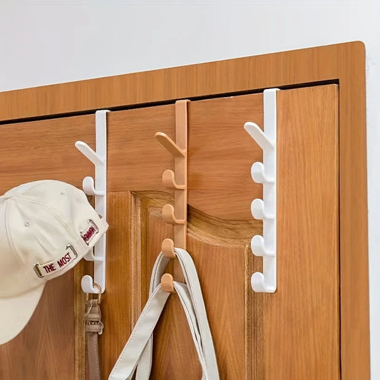1 Piece Bedroom Door Hanger Clothes Hanging Rack Over the Door Plastic Home Storage Organization Hooks, Purse for Bags Rails
