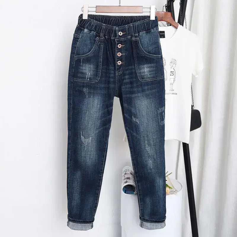 5XL High Waist Jeans Women Vintage Plus Size Jeans Woman Baggy Harem Pants Boyfriend Denim Jeans Streetwear Women Z31