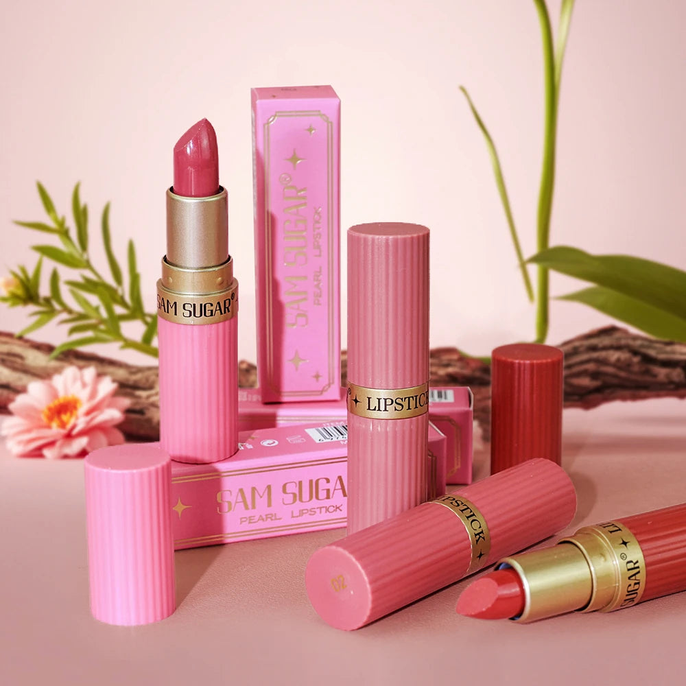 Rouge à lèvres velours rose nacré, métallique, imperméable, longue durée, mat, scintillant, diamant, maquillage cosmétique pour femmes