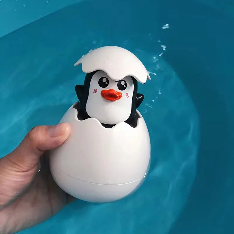 Juguete de baño para bebé, pato bonito, pingüino, huevo, rociador de agua, baño, ducha, juguetes de agua para nadar, regalo para niños