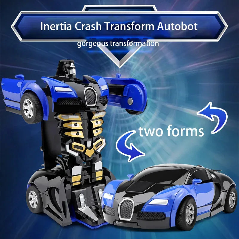 Robot de deformación automática anticolisiones de un clic, regalo para niño, coche de juguete de doble forma, modelo interactivo para padre e hijo
