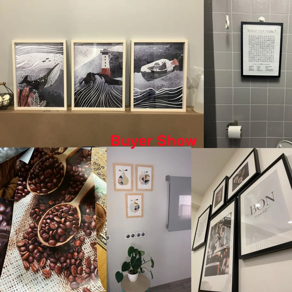 Decoración artística de pared de cocina, pero el primer cartel de café, estampado de "Bon Appétit", pintura en lienzo de arte mural en blanco y negro para comedor, decoración del hogar
