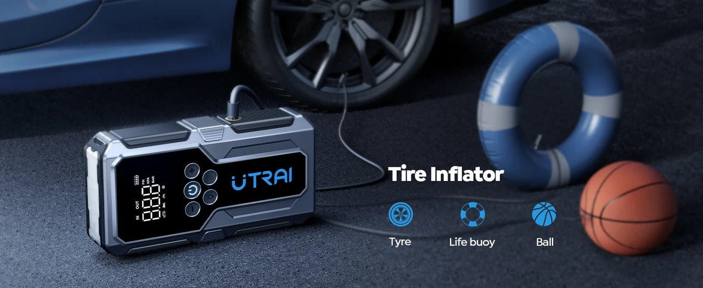 UTRAI 1500A démarreur de saut de voiture batterie externe Portable 150PSI pompe à Air batterie de voiture Boosters d'urgence dispositif de démarrage démarreur de voiture 2024