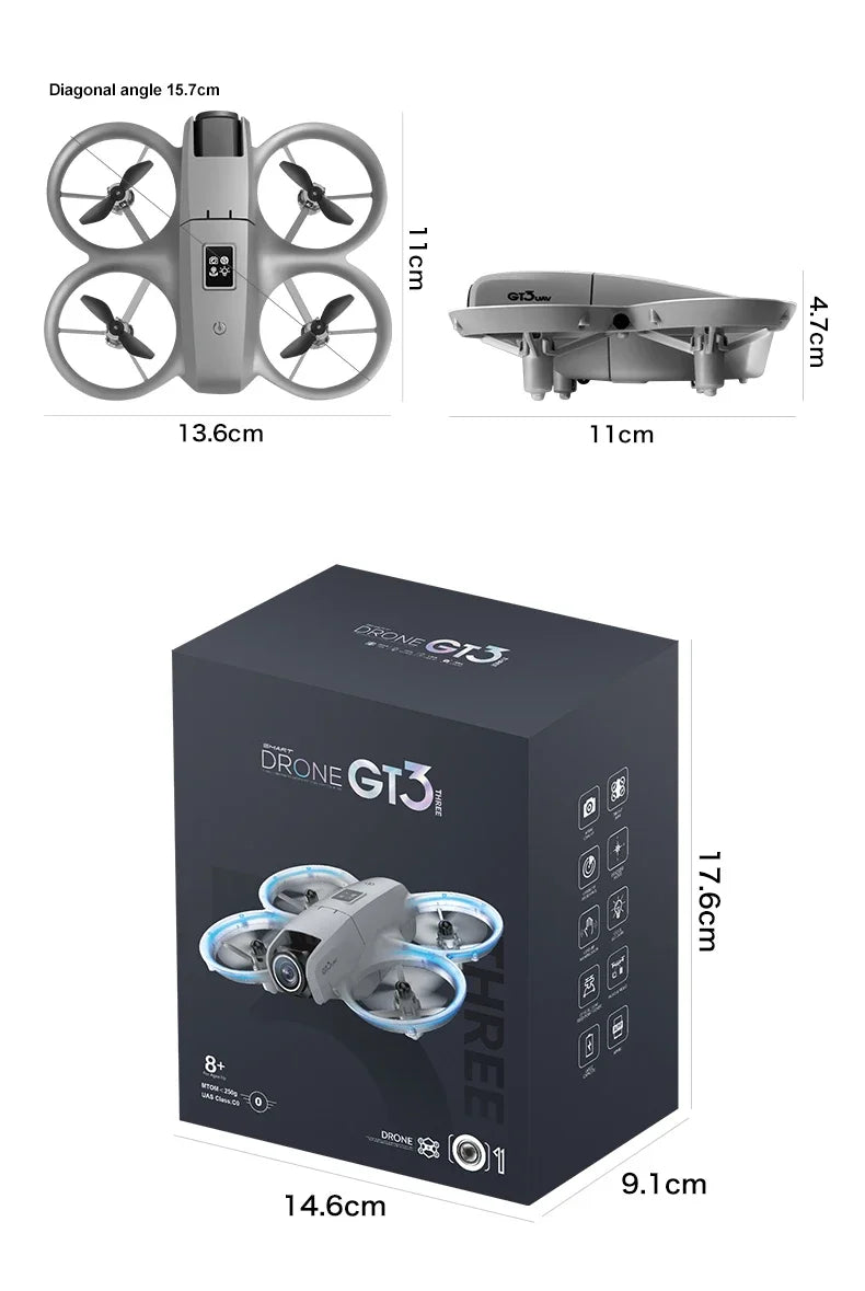Drone 8K HD — grand écran, flux optique, moteur brushless, évitement intelligent d'obstacles, UAV