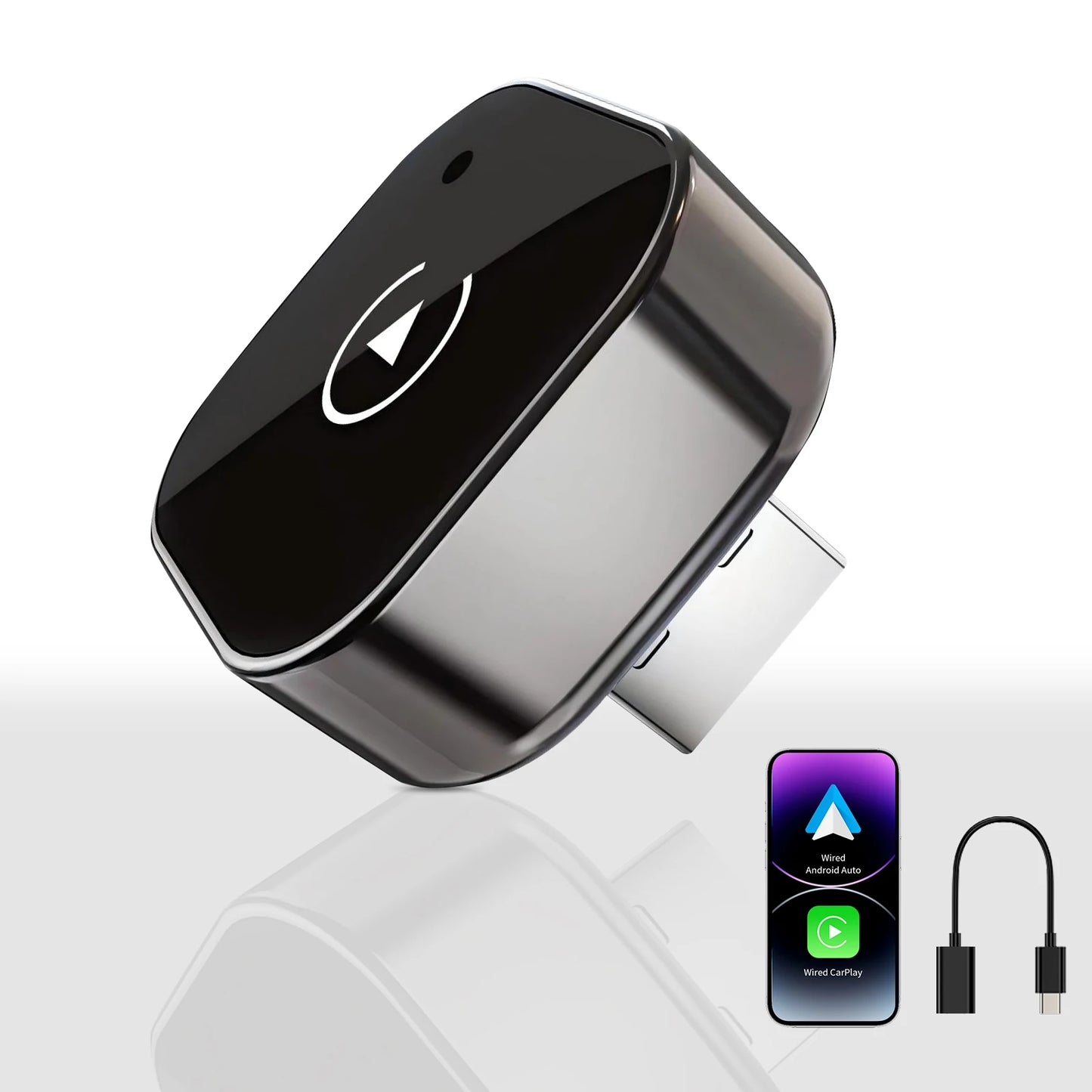 2026 Adaptador Inalámbrico CarPlay / Android Auto 2 en 1 Pionray - Conexión WiFi 5G Rápida - Plug and Play USB C