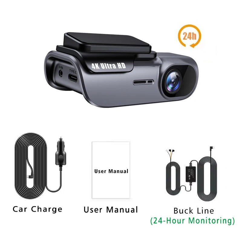 Dashcam WiFi 4K 3840x2160P — Vision Nocturne Surveillance 24H Boîte Noire