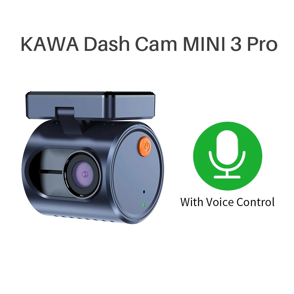 2K KAWA MINI 3 Pro caméras pour voiture DVR petite caméra de tableau de bord 24 Parking enregistreur vidéo automatique WiFi APP commande vocale voiture dashcam
