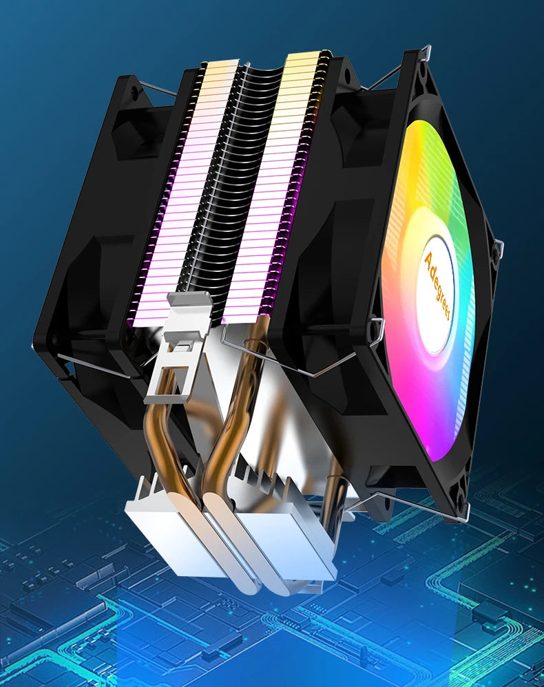 Ventilateur de refroidissement pour processeur Intel, refroidisseur d'air CPU, X79, X99, 3 broches, 4 broches, PWM, LGA 1366, 1151, 1155, 1200, 1700, 2011, AMD, AM3, AM4, AM5