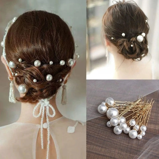 Élégantes épingles à cheveux en perles multi-tailles, bijoux de cheveux de mariée faits à la main, pinces à cheveux de soirée pour femmes et filles, accessoires pour cheveux