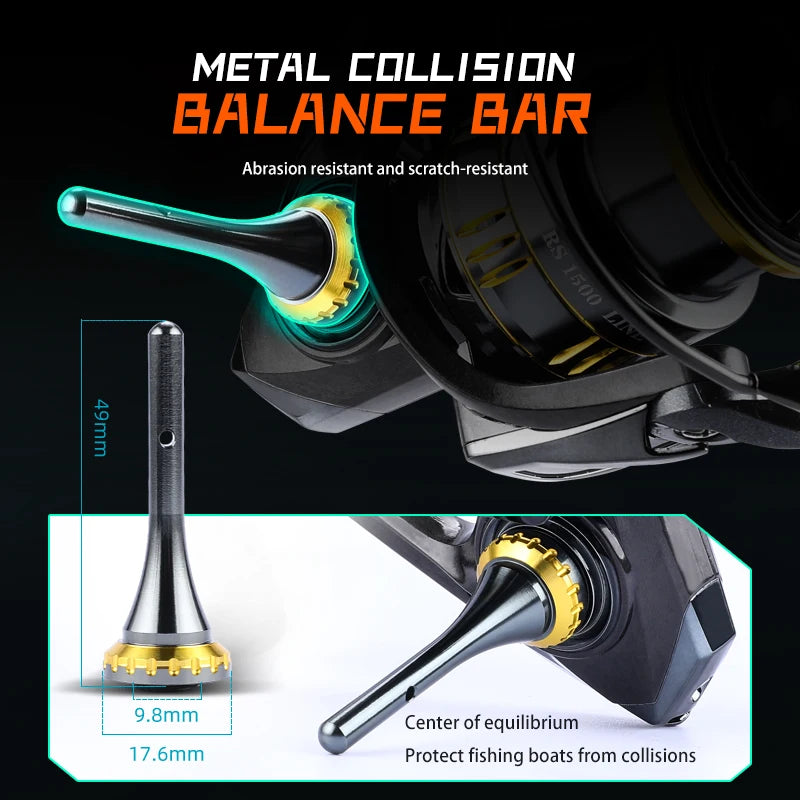 BEARKING RS Athena 5.2:1 roue rotative 6 + 1BB bouche inclinée tasse peu profonde Double bras oscillant tige d'équilibre roue rotative universelle