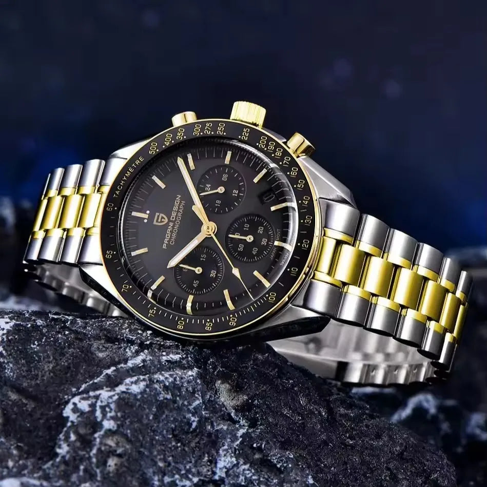 PAGANI DESIGN 2025 New Moon Watches for Men Luxury Quartz Watch Men Chronograph VK63 Men's Gifts AR Sapphire Mirror Luminous Clock