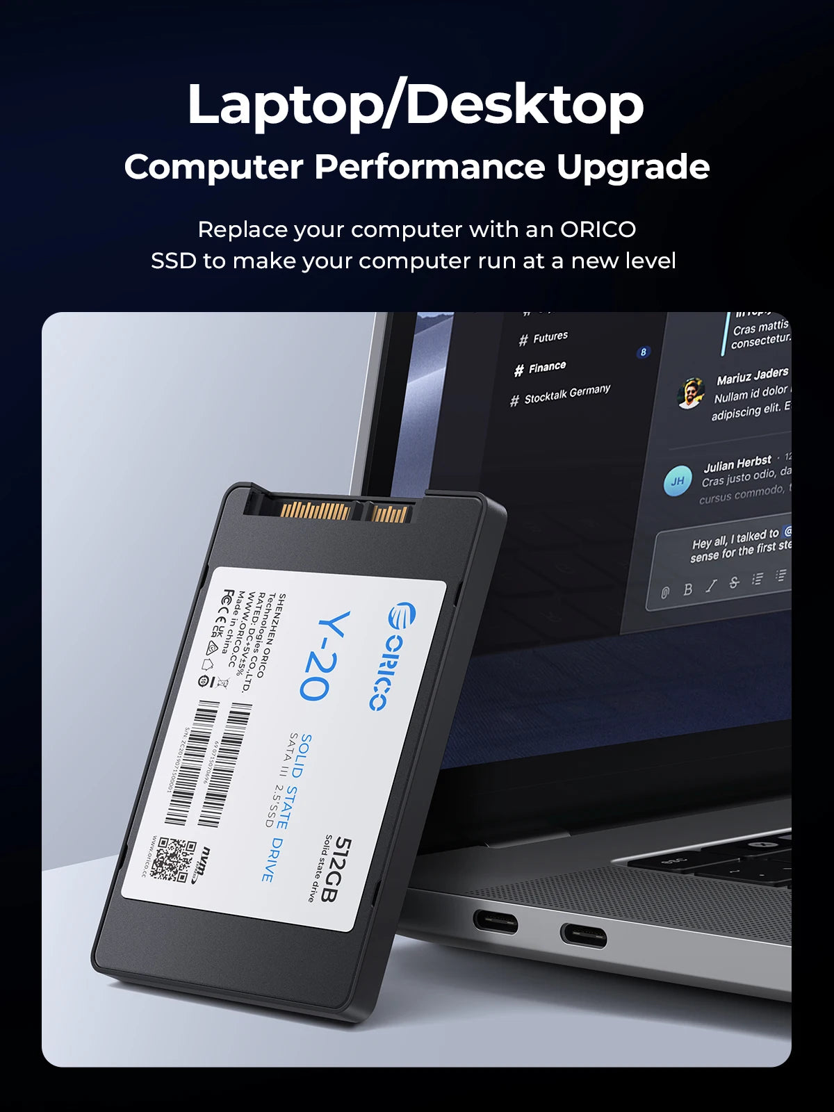 ORICO SATA III SSD 2.5 "disque SSD interne 3D NAND 512GB 1 to 2 to 4 to jusqu'à 550 mo/s pour mettre à niveau PC ordinateurs portables Y20
