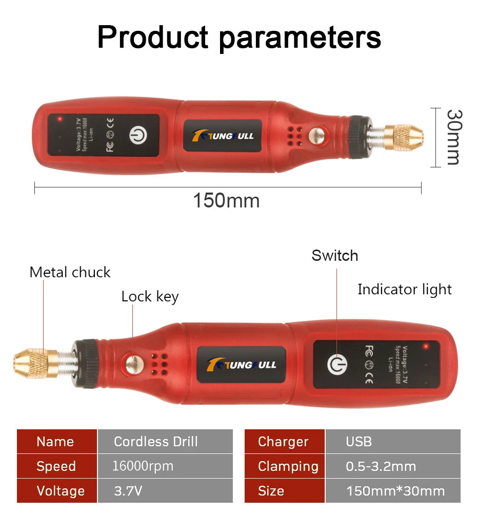 Mini perceuse électrique USB, stylo de gravure sans fil, Rechargeable, outils Dremel, outil rotatif, perceuse à main sans fil, Mini Machine à polir