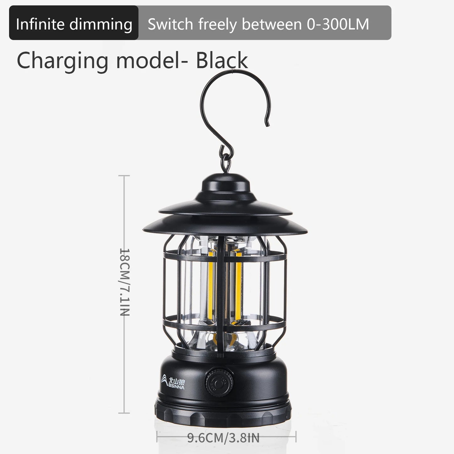 BISINNA Camping lumières longue Endurance tente extérieure lumières Rechargeable/batterie étanche Camping lumières rétro atmosphère lumières