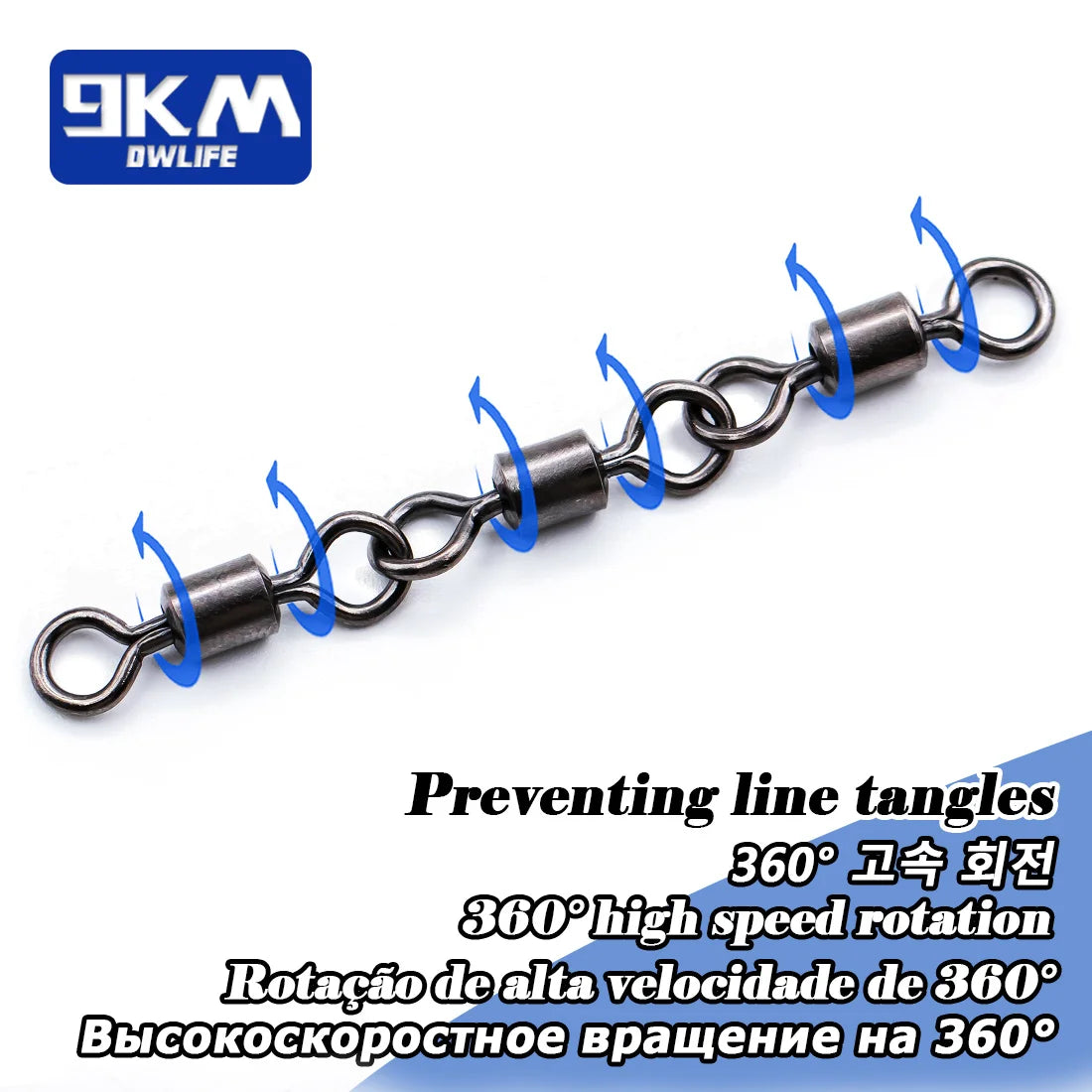 Pivots de Pêche 3 Articulations — Connecteur Ligne Eau Salée 15-60 Pièces