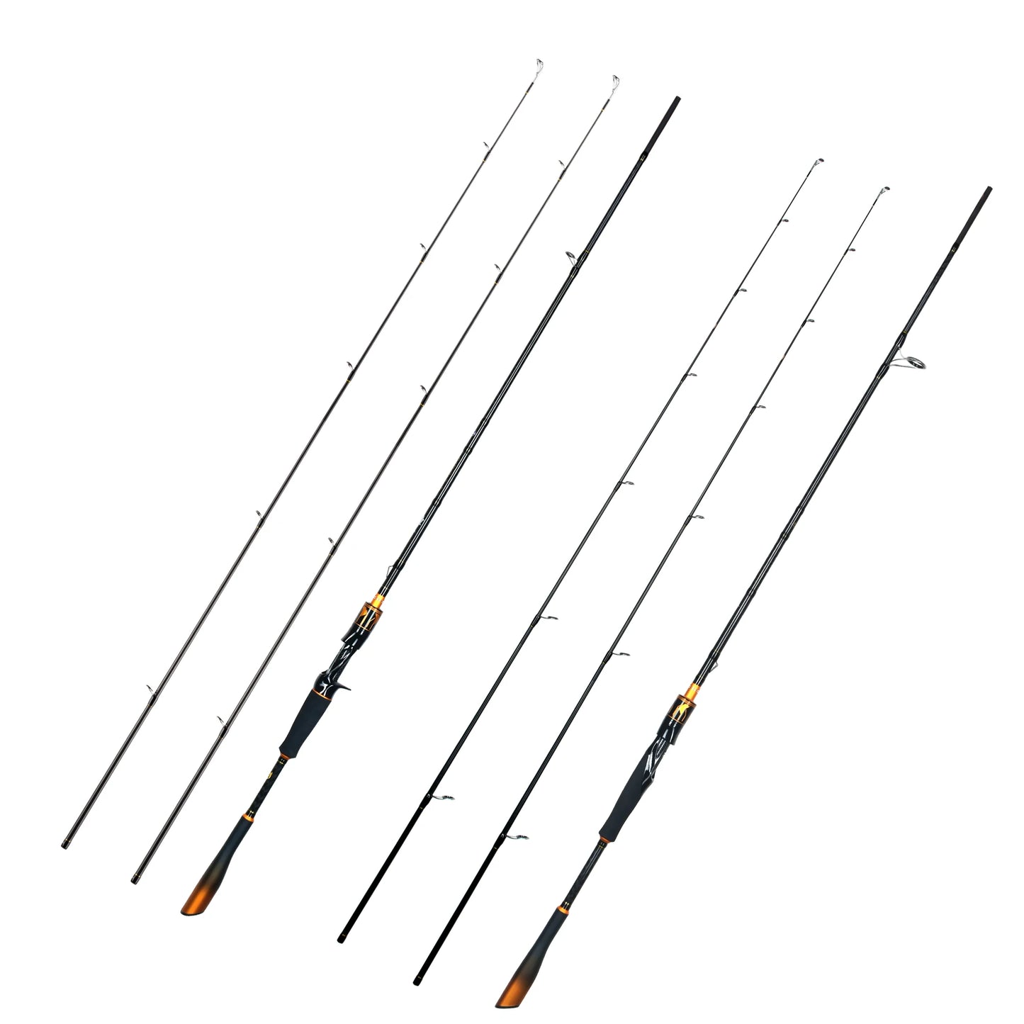 BIUTIFU 2 pointes Fuji Guide filature coulée canne à pêche 1.8-2.7m 2 Sections T1000 carbone Baitcasting pôle pour bar brochet 7-80g leurre