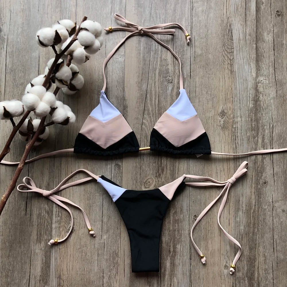 2023 Sexy Bikini multicolore maillot de bain femmes maillots de bain Push Up côtelé Bikini ensemble brésilien maillot de bain vêtements de plage baigneur Biquini