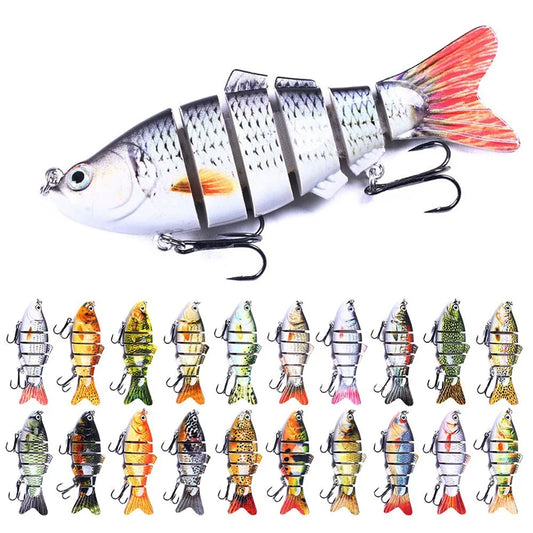 Leurres de pêche pour eau douce et Saltwat, appâts multi-articulés à coulage lent, leurres réalistes pour bar, truite, marigane, doré, brochet