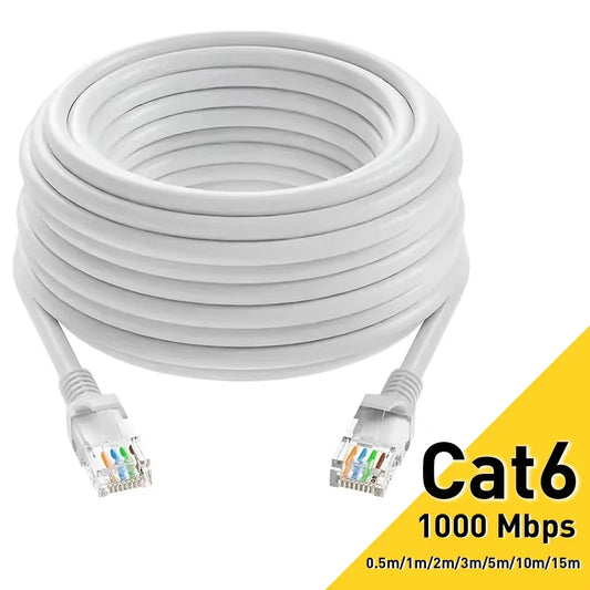 Cat6 RJ45 UTP Ethernet Cable 1000Mbps, 0.5/1/2/3/5/10/15/20/30/50M, LAN Network Cord, Internet Cord, Router, Computer Cable