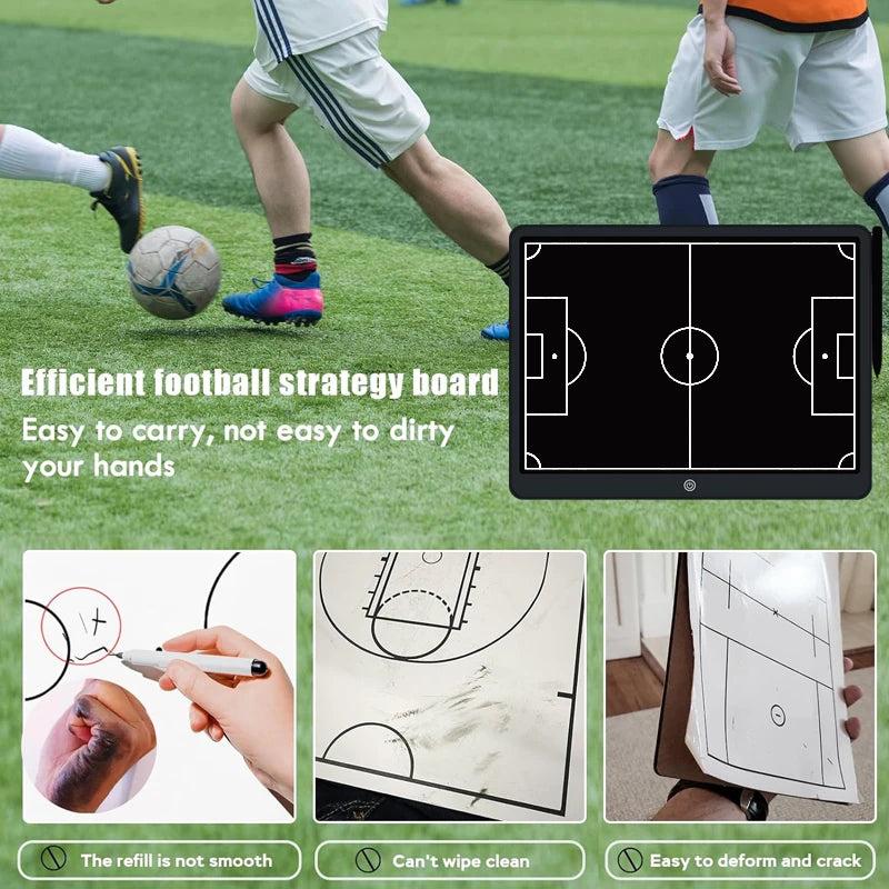 Tableau Tactique Football LCD Portable — 8,5 ou 16 Pouces, Stratégie Entraîneur & Cadeau Sport