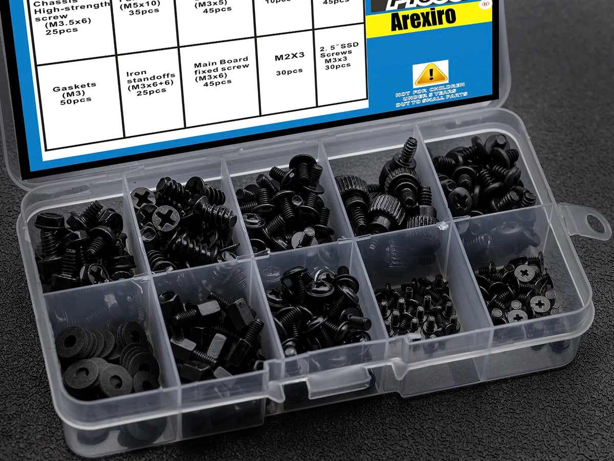 Entretoises de carte mère 340 pièces, vis d'ordinateur, Kit d'assortiment de vis de disque dur pour disque dur, SSD, boîtier, carte mère