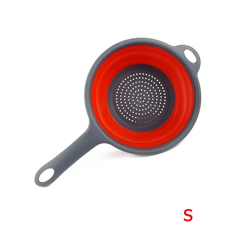 Passoire pliable en silicone avec poignée — égoutter pâtes, légumes, fruits, cuisine